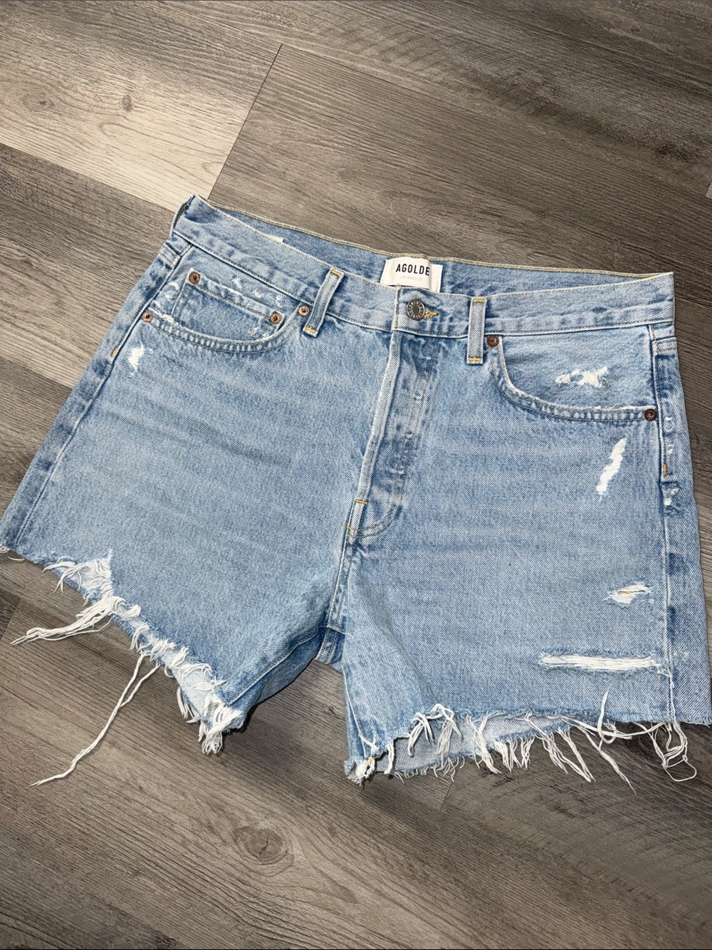 AGOLDE cut off denim jeans shorts - Picture 2 of 4